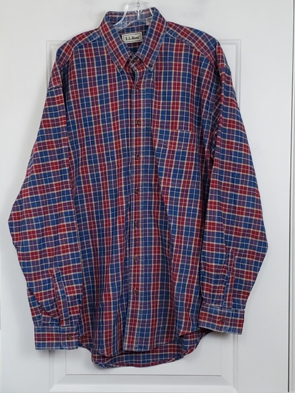LL Bean Mens Plaid Button Up Long Sleeve Shirt Colorful - Size LT Tall - EUC